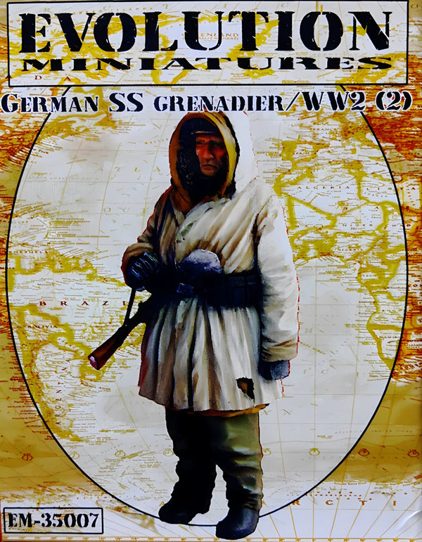 1/35 WWII German Grenadier in Winter Smock, Resin Model Figure Kit, Unassembled and Unpainted