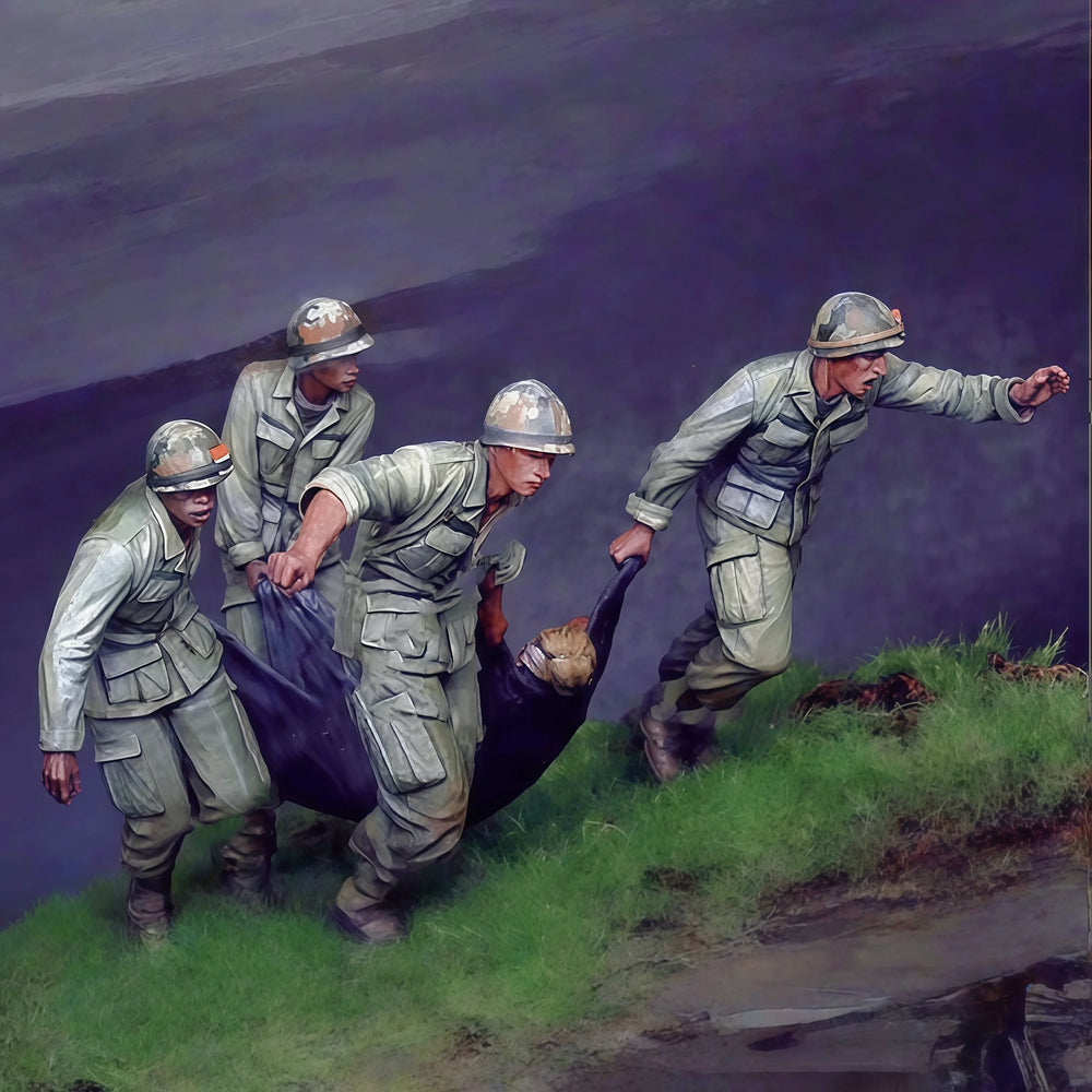 1/35 WWI Infantry Combat, 5 Figures, Resin Model Figure Kit, Unassembled and Unpainted
