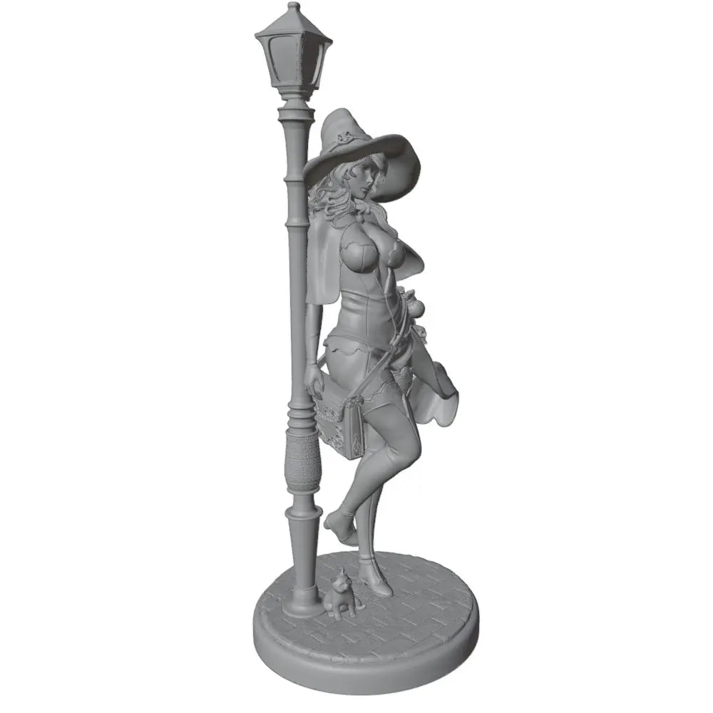 1/24 Sorceress with Pointed Hat and Staff, Resin Model Figure Kit, Fantasy Theme, Unassembled and Unpainted