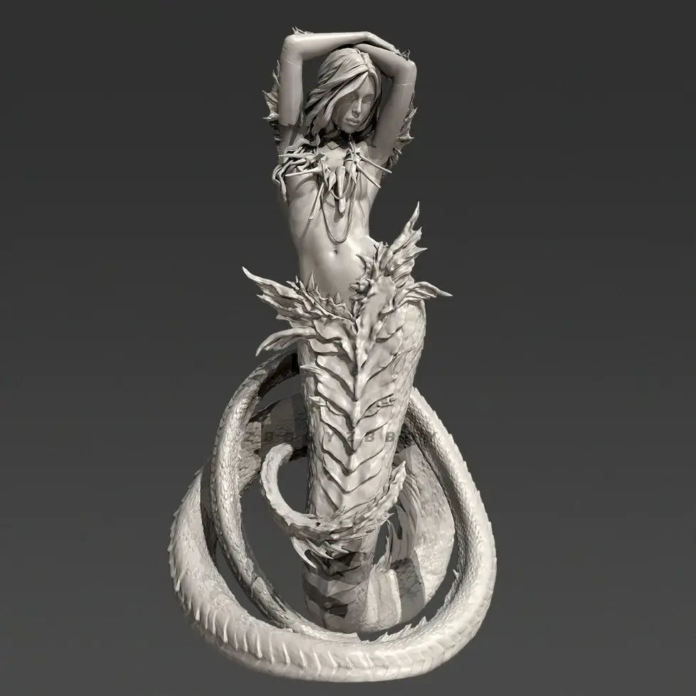 100mm Dragon Maiden, Resin Model Figure Kit, Fantasy Theme, Unassembled and Unpainted