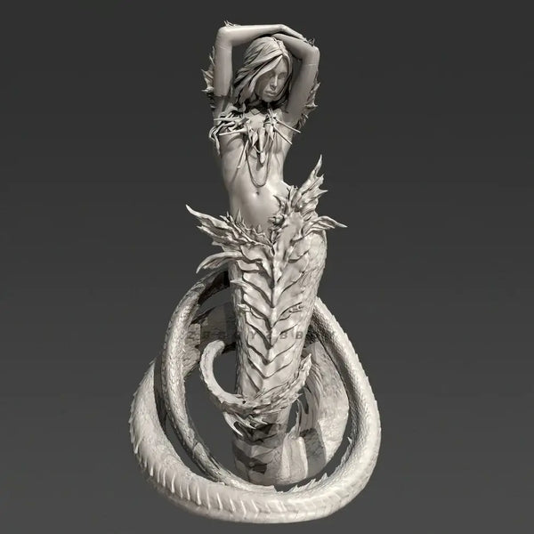 100mm Dragon Maiden, Resin Model Figure Kit, Fantasy Theme, Unassembled and Unpainted