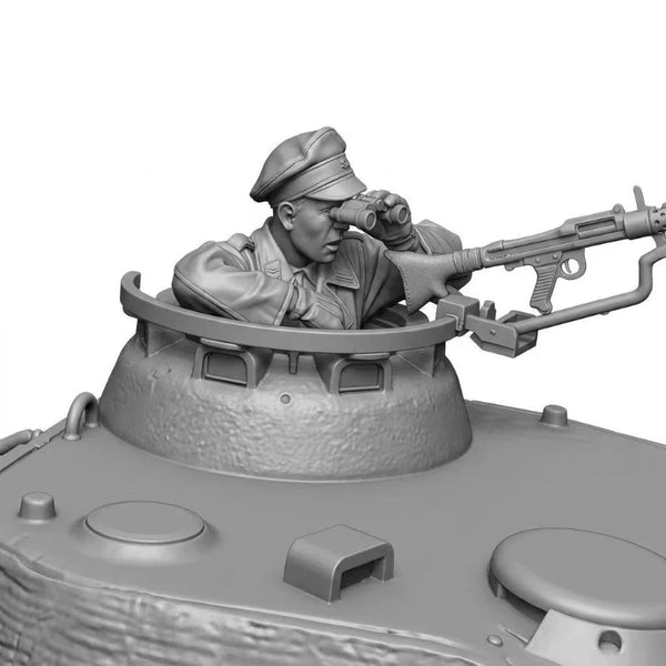 1/35 WWII German Tank Commander, 6 Figures, Resin Model Diorama Kit, Unassembled and Unpainted