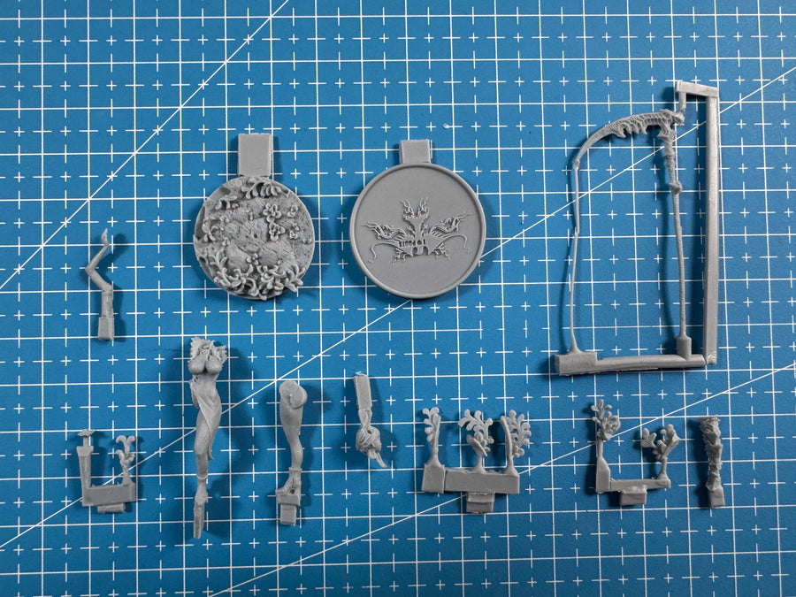 Fantasy Female Elf Warrior with Ornate Staff 40mm Resin Figure Kit - resin model view 2