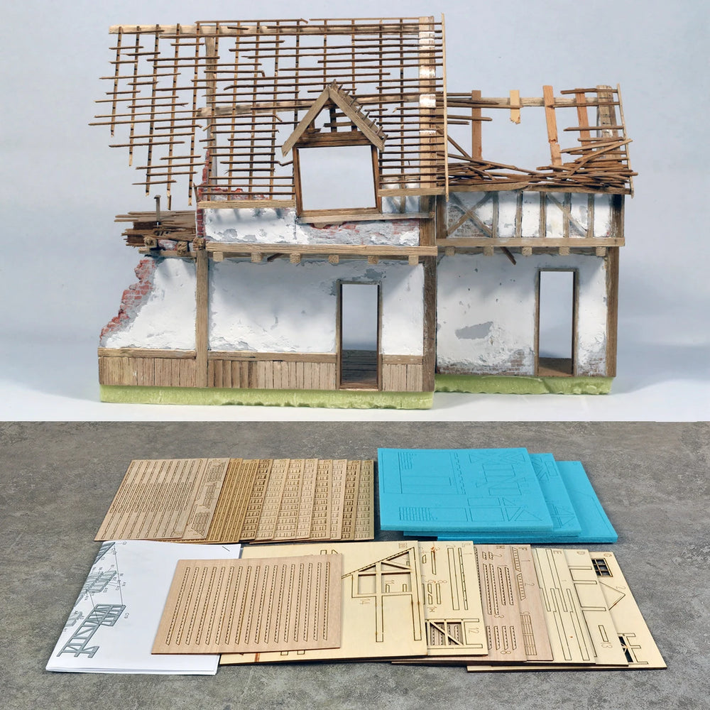 1/35 European Rural Buildings, Resin Model Diorama Kit, Historical Theme, Unassembled and Unpainted