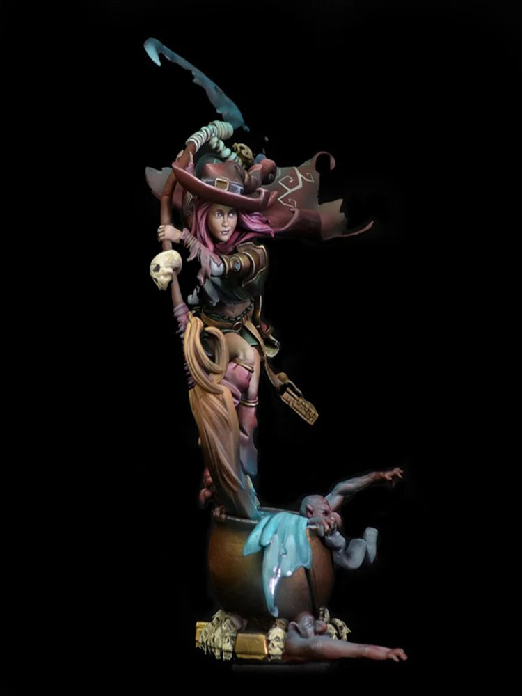 90mm Female Gothic Warrior, Resin Model Figure Kit, Fantasy Theme, Unassembled and Unpainted