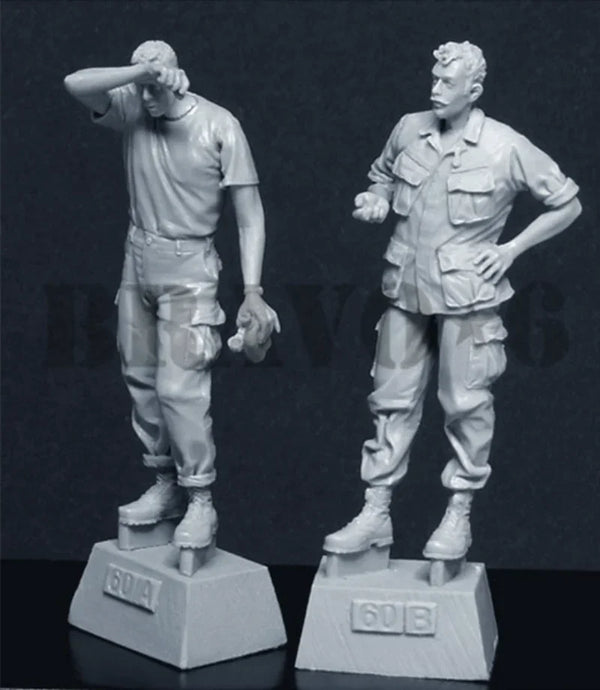 1/35 Vietnam War US Army Tank Soldiers, 2 Figures, Resin Model Figure Kit, Unassembled and Unpainted