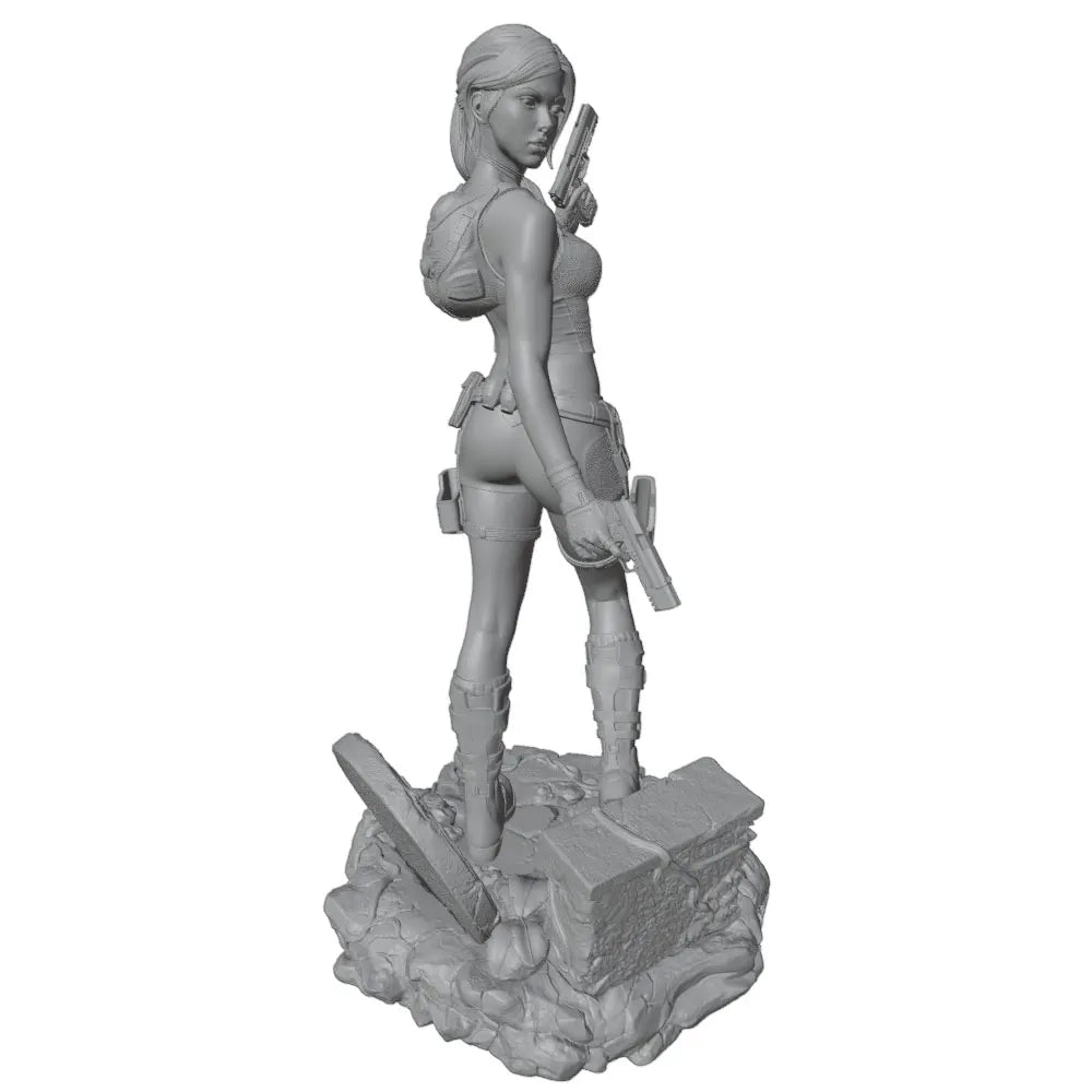 1/24 Modern Female Operative with Dual Pistols, Resin Model Figure Kit, Unassembled and Unpainted
