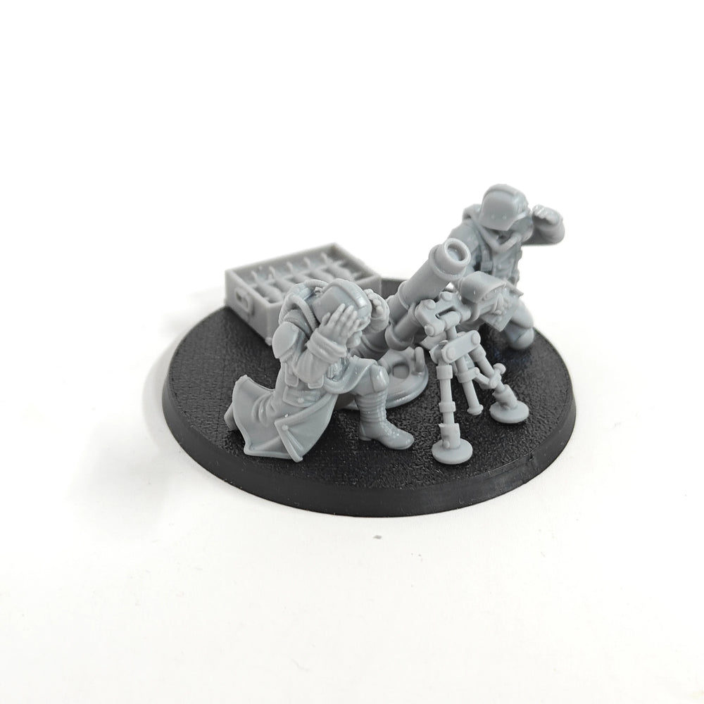 27mm Modern Sci-Fi Mortar Crew, 6 Figures, Resin Model Figure Kit, Unassembled and Unpainted