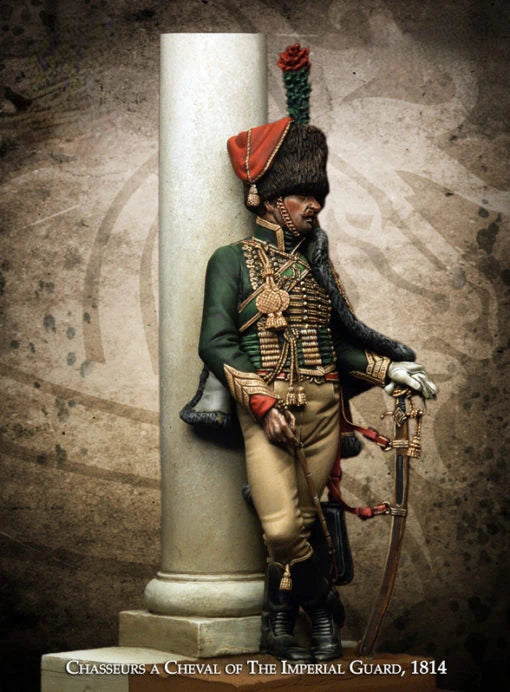 75mm Napoleonic Chasseur À Cheval, Resin Model Figure Kit, Unassembled and Unpainted