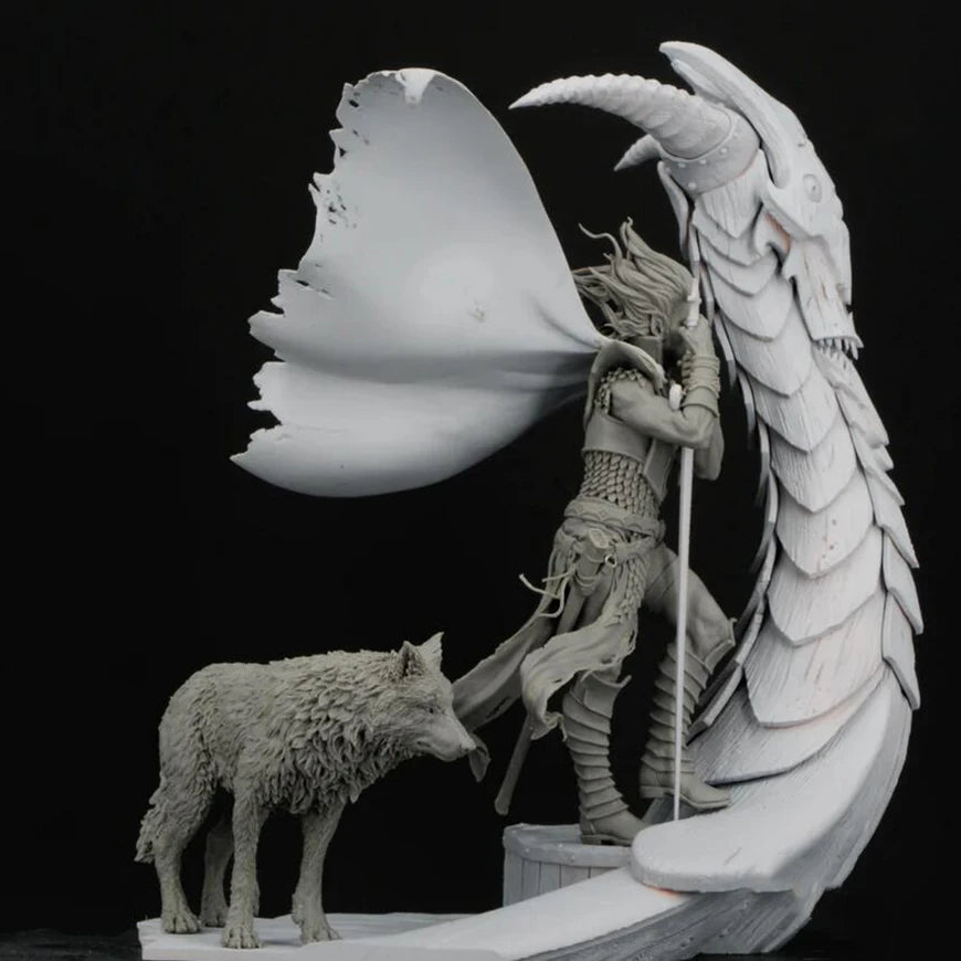 1/24 Winged Demon with Staff, Resin Model Figure Kit, Fantasy Theme, Unassembled and Unpainted