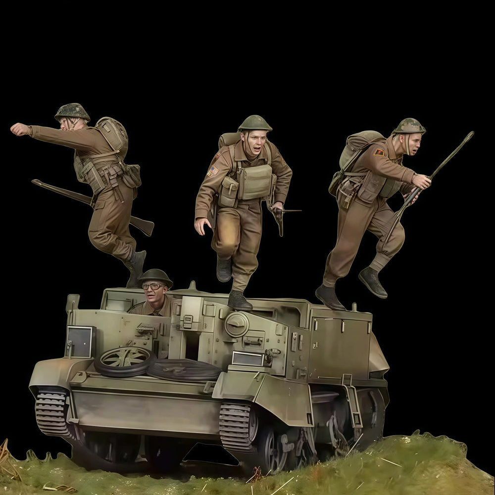 1/35 WWII Assault Team, 6 Figures, Resin Model Figure Kit, Unassembled and Unpainted
