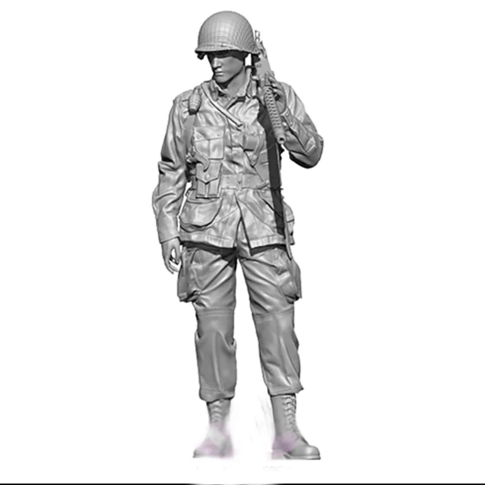 1/16 WWII U.S. Airborne Soldier, Resin Model Figure Kit, Unassembled and Unpainted