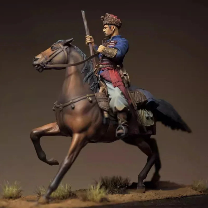 1/24 Napoleonic Winged Cavalry Officer, Resin Model Figure Kit, Unassembled and Unpainted