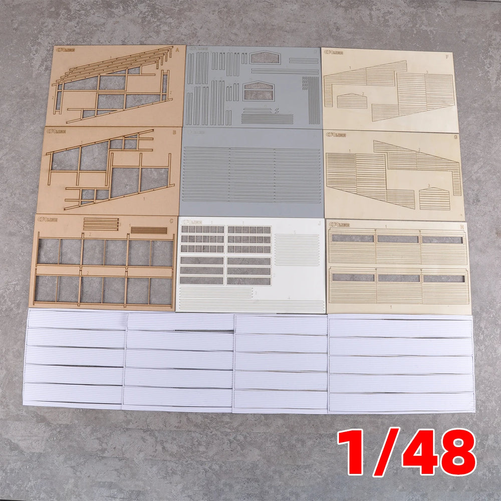 1/48 Industrial Workshop Building, Resin Model Terrain Kit, Historical Theme, Unpainted