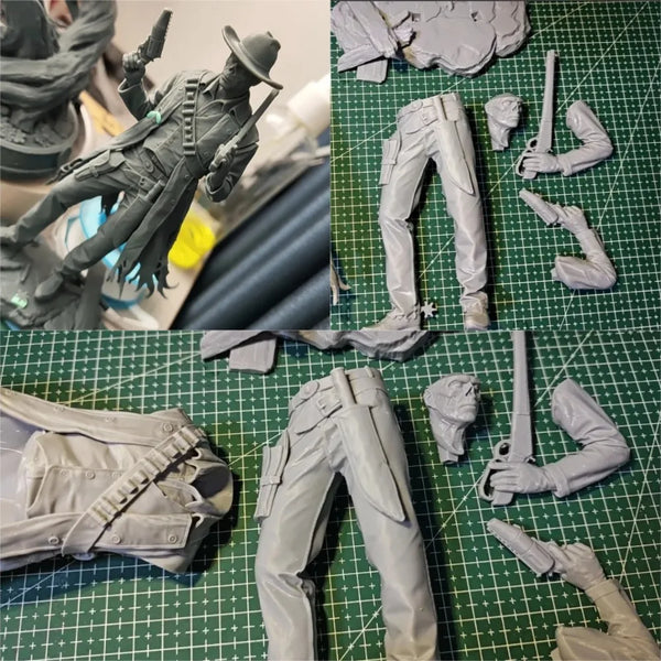 Wasteland Ghoul Cowboy, Resin Model Figure Kit, Fantasy Theme, Unassembled and Unpainted