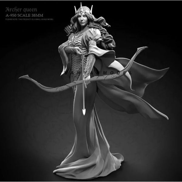 38mm Archer Queen, Resin Model Figure Kit, Fantasy Theme, Unassembled and Unpainted
