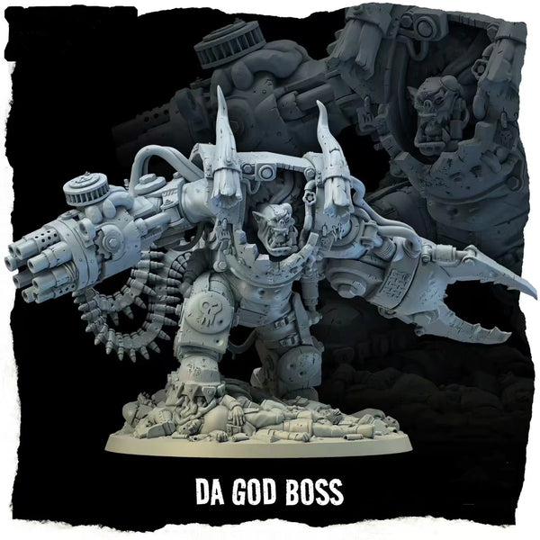 Grimdark Sci-Fi Ork Warrior, Resin Model Figure Kit, Sci-Fi Theme, Unassembled and Unpainted