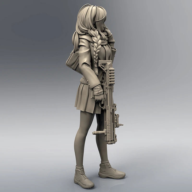 1/35 Tactical Soldier Girl, Resin Model Figure Kit, Anime Theme, Unassembled and Unpainted