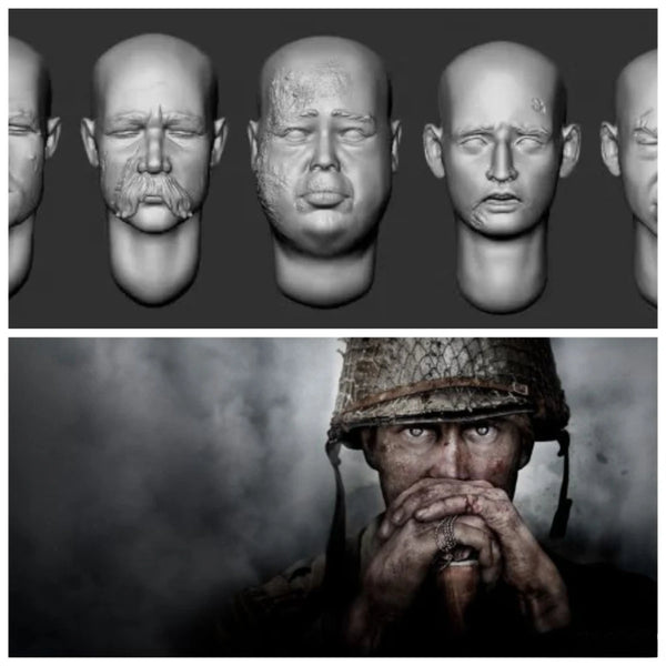 1/35 WWII German Soldier, 4 Figures, Resin Model Bust Kit, Unassembled and Unpainted