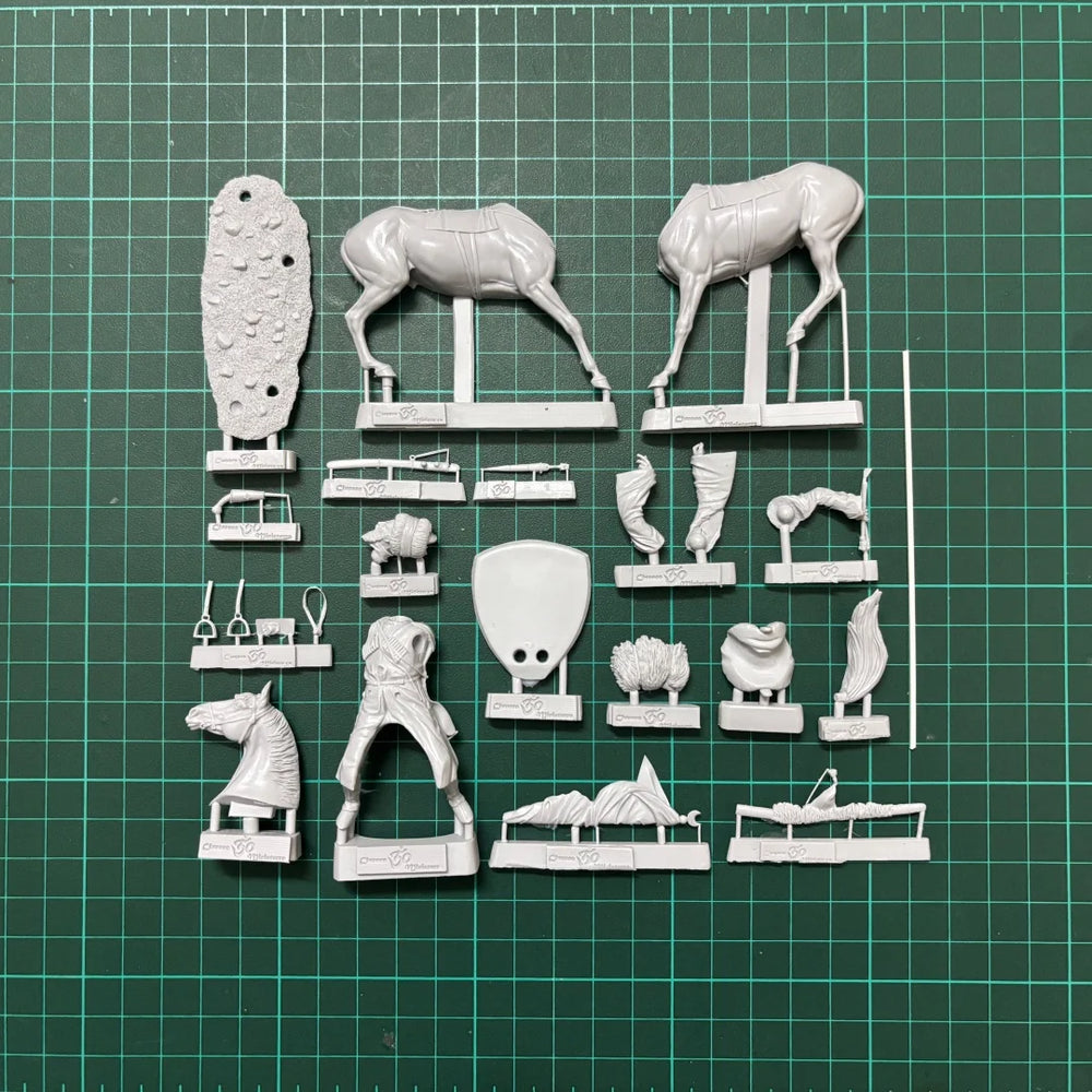 54mm Caucasian Highlander Cavalry, Resin Model Figure Kit, Military Theme, Unassembled and Unpainted