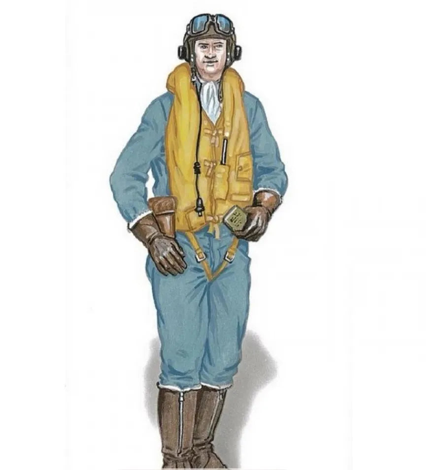 1/48 WWII German Luftwaffe Pilot, Resin Model Figure Kit, Unassembled and Unpainted