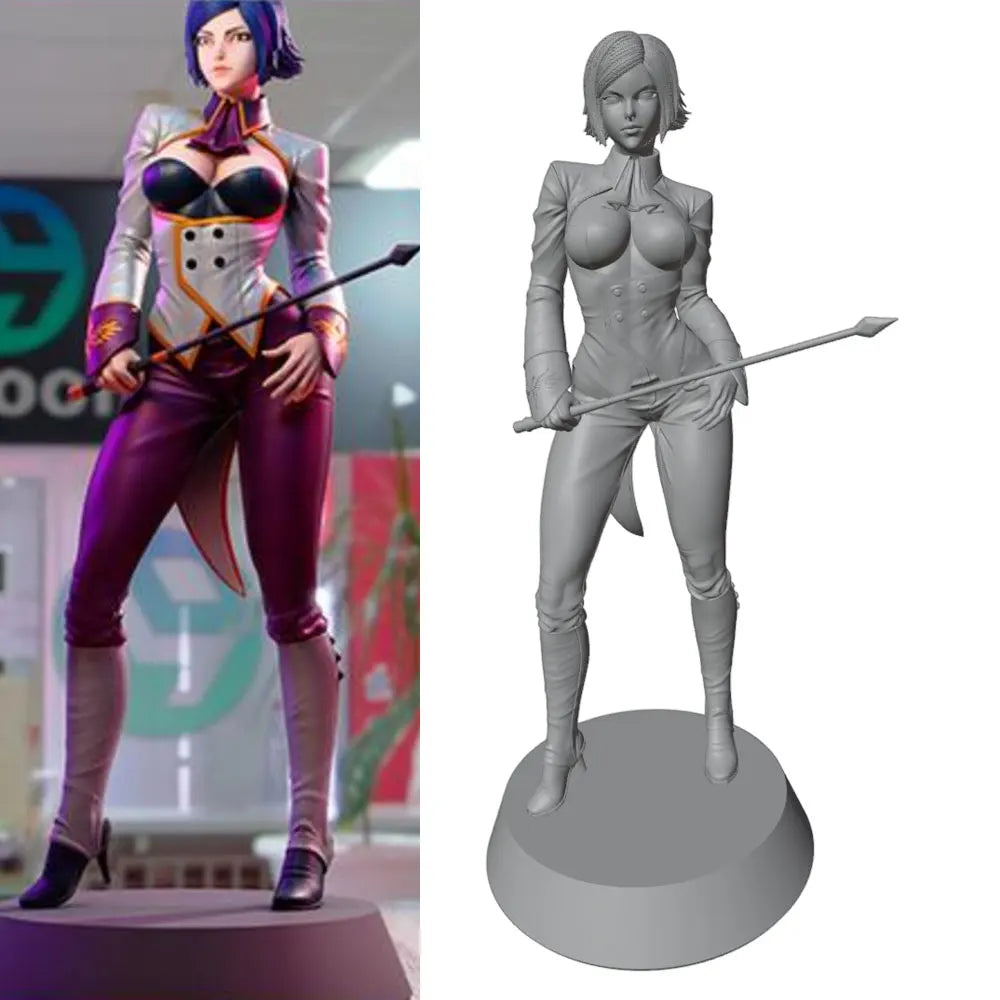 1/24 Female Warrior Pin-up, Resin Model Figure Kit, Unassembled and Unpainted
