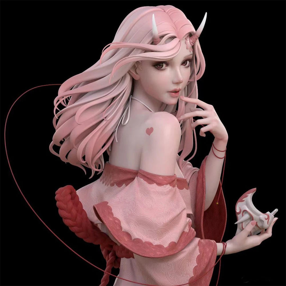55mm Female Demon, Resin Model Figure Kit, Fantasy Theme, Unassembled and Unpainted