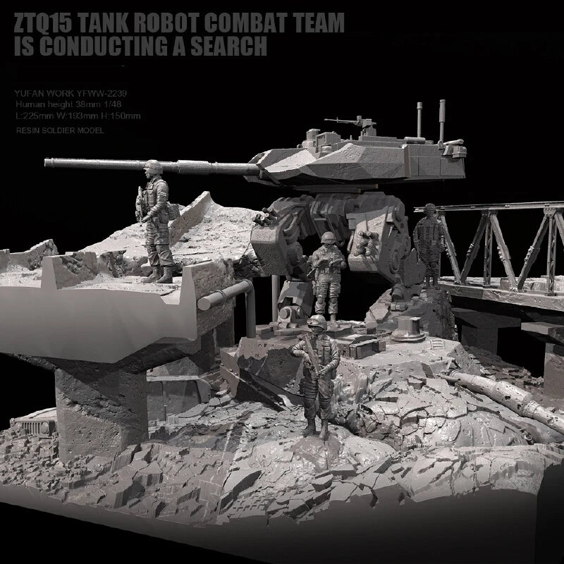 38mm Modern Tank Combat, 8 Figures, Resin Model Diorama Kit, Unassembled and Unpainted