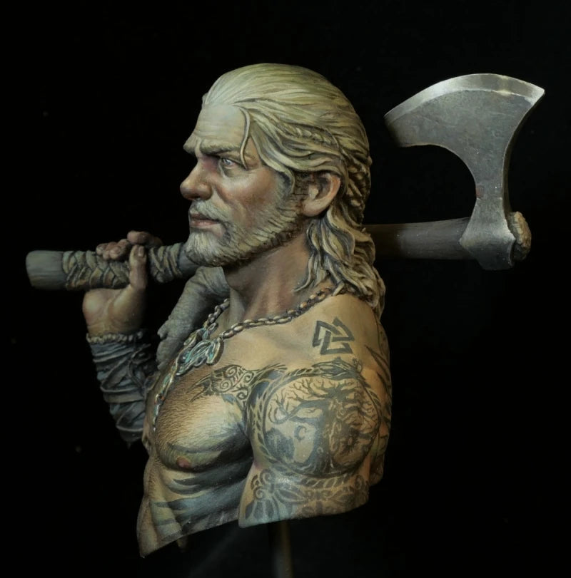 1/10 Viking Barbarian Warrior, Resin Model Bust Kit, Fantasy Theme, Unassembled and Unpainted