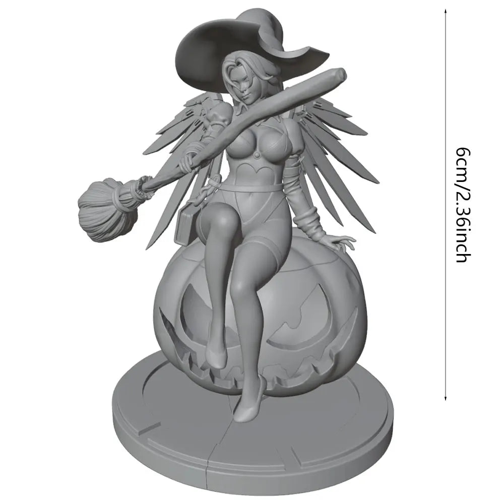 75mm Witch with Wings, Resin Model Figure Kit, Fantasy Theme, Unassembled and Unpainted
