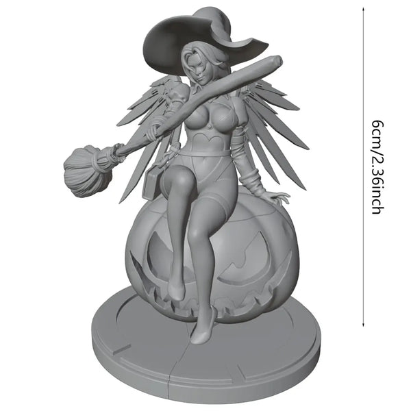 75mm Witch with Wings, Resin Model Figure Kit, Fantasy Theme, Unassembled and Unpainted