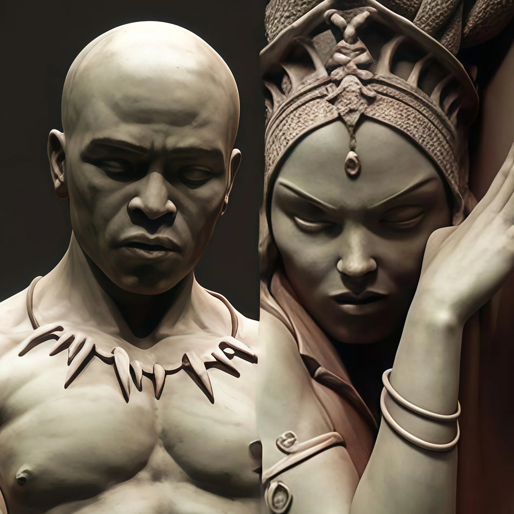 1/24 Swordsman and Medusa, 2 Figures, Resin Model Figure Kit, Fantasy Theme, Unassembled and Unpainted