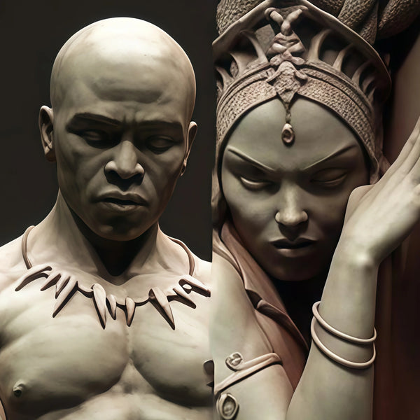 1/24 Swordsman and Medusa, 2 Figures, Resin Model Figure Kit, Fantasy Theme, Unassembled and Unpainted