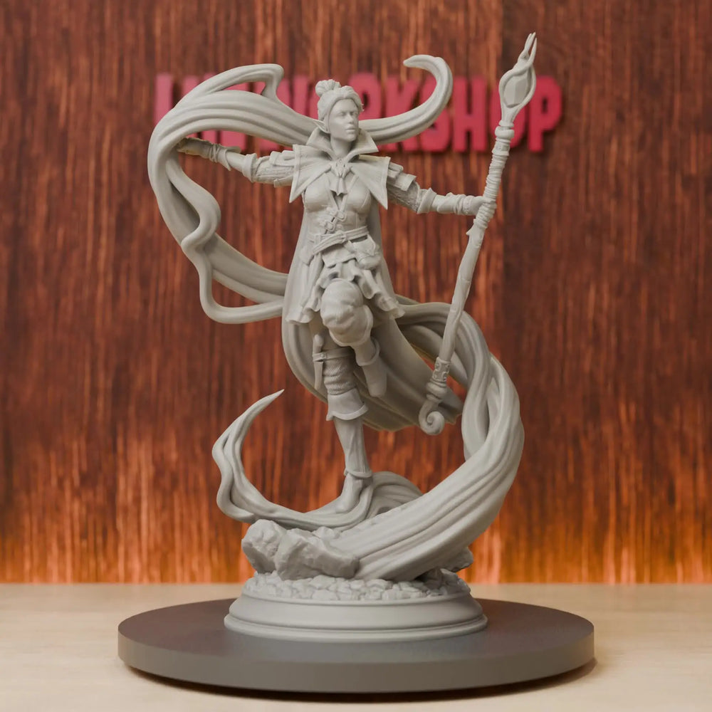 85mm Female Elf Sorcerer, Resin Model Figure Kit, Fantasy Theme, Unassembled and Unpainted