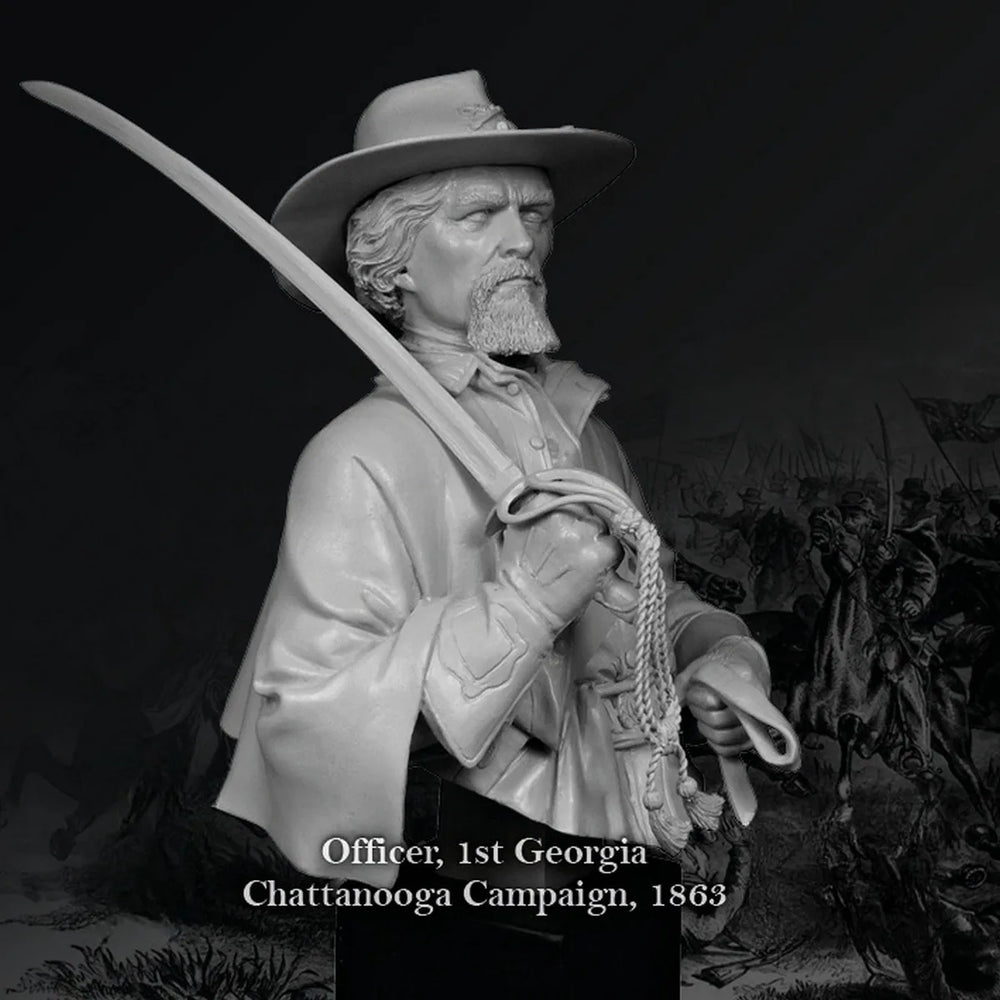 1/12 American Civil War Officer, Resin Model Bust Kit, Unassembled and Unpainted