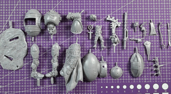 1/24 Mech Warrior Guardians, 2 Figures, Resin Model Figure Kit, Sci-Fi Theme, Unassembled and Unpainted