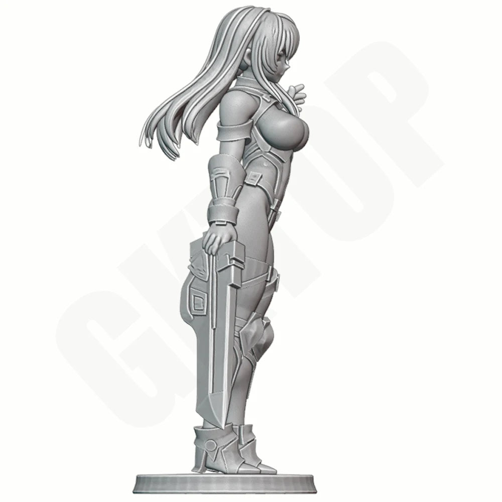 1/24 Female Warrior with Twin Blades, Resin Model Figure Kit, Sci-Fi Theme, Unassembled and Unpainted