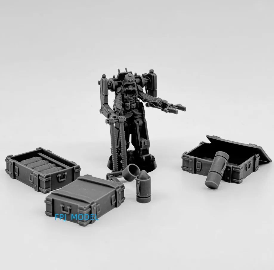 28mm Grim Guard Light Artillery, 8 Figures, Resin Model Figure Kit, Fantasy Theme, Unassembled and Unpainted