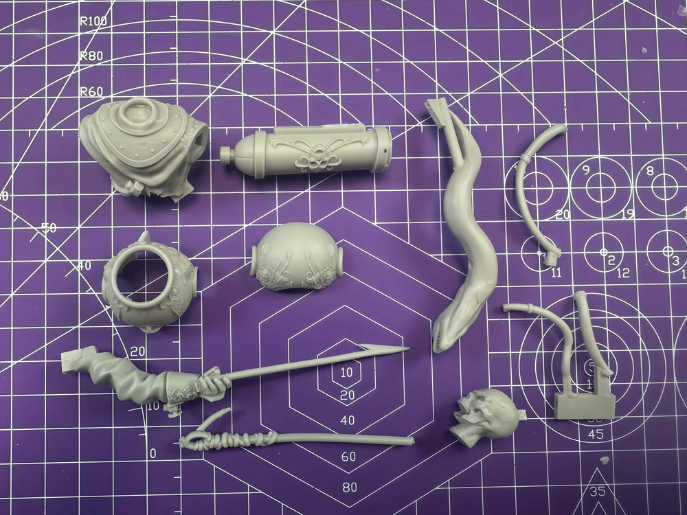 1/10 Gothic Reaper, 2 Figures, Resin Model Bust Kit, Fantasy Theme, Unassembled and Unpainted
