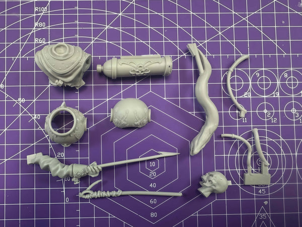 1/10 Gothic Reaper, 2 Figures, Resin Model Bust Kit, Fantasy Theme, Unassembled and Unpainted