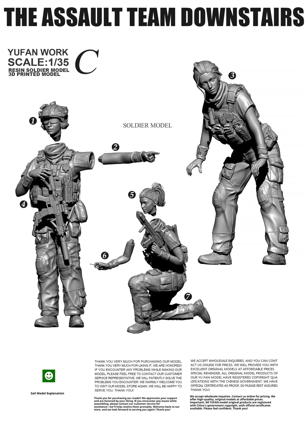 1/35 Modern Female Tactical Operator Pointing, Resin Model Figure Kit, Unassembled and Unpainted