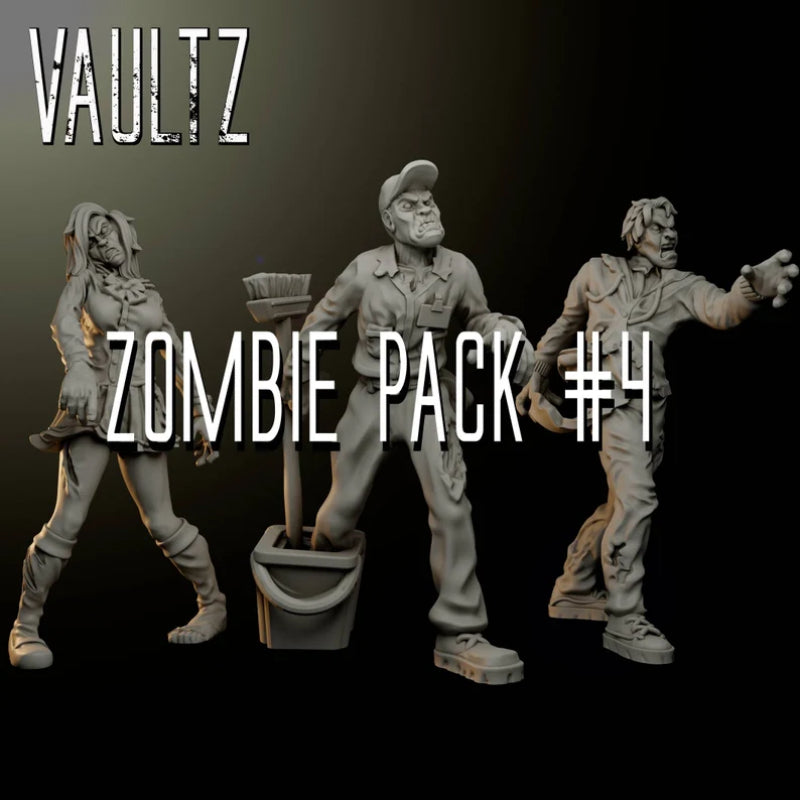 1/35 Zombie Apocalypse, 4 Figures, Resin Model Figure Kit, Fantasy Theme, Unassembled and Unpainted