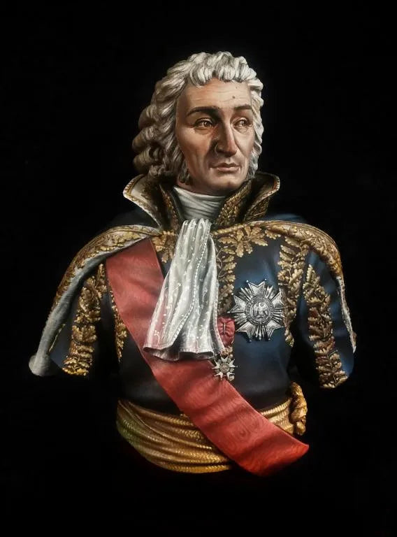 1/9 Napoleonic Officer in Navy and Red Ceremonial Dress, Resin Model Bust Kit, Unassembled and Unpainted
