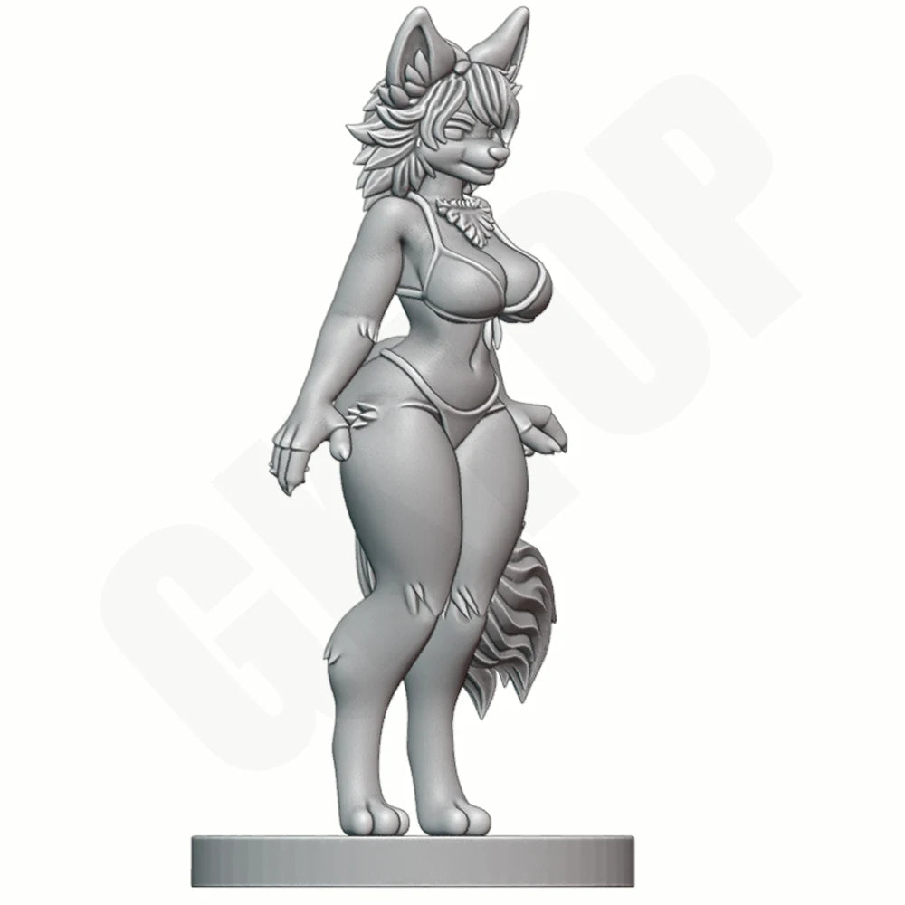 1/24 Anthropomorphic Fox, Resin Model Figure Kit, Fantasy Theme, Unassembled and Unpainted
