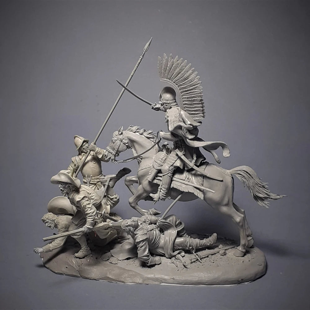 54mm Ancient Cavalry Warriors, 7 Figures, Resin Model Diorama Kit, Unassembled and Unpainted