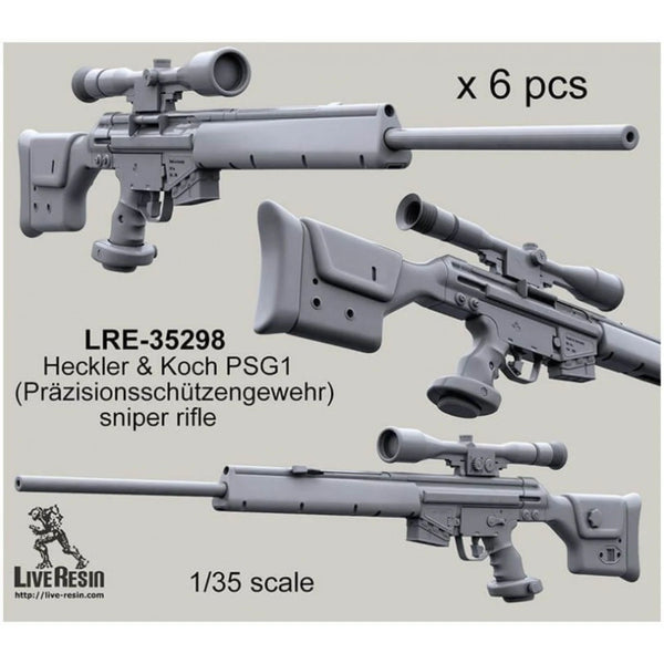 1/35 Cold War HK PSG1 Sniper Rifles, 6 Figures, Resin Model Accessory Kit, Unassembled and Unpainted