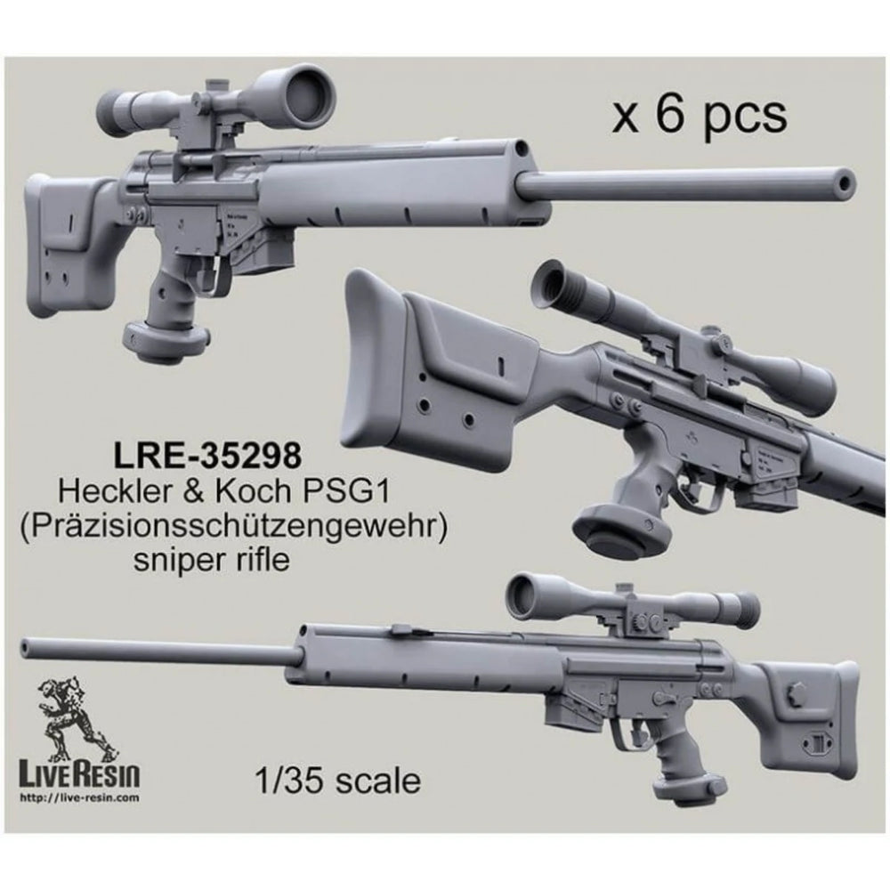 1/35 Cold War HK PSG1 Sniper Rifles, 6 Figures, Resin Model Accessory Kit, Unassembled and Unpainted