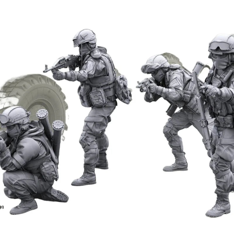 1/35 Modern Russian Army Squad, 4 Figures, Resin Model Figure Kit, Unassembled and Unpainted