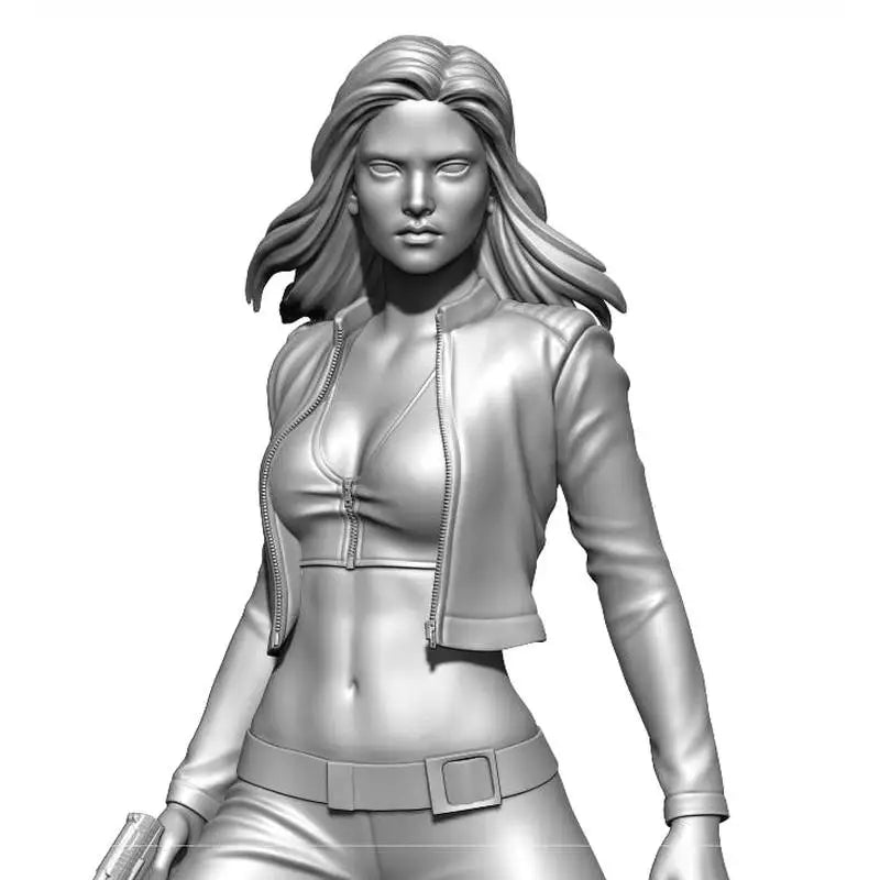 1/35 Female Tactical Operator Long Hair Armed, Resin Model Figure Kit, Unassembled and Unpainted