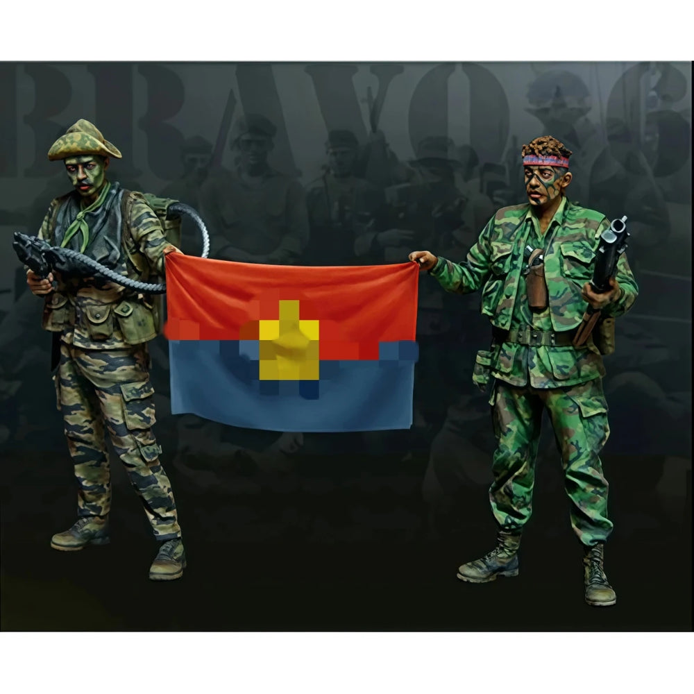 1/35 Modern Soldiers Raising Flag, 4 Figures, Resin Model Figure Kit, Unassembled and Unpainted
